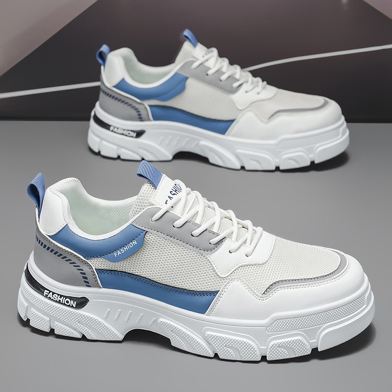Zapatos de skate para hombres 2026 nueva primavera mallas transpirables zapatos casuales para hombres botas de suela gruesa para hombres zapatos para hombres