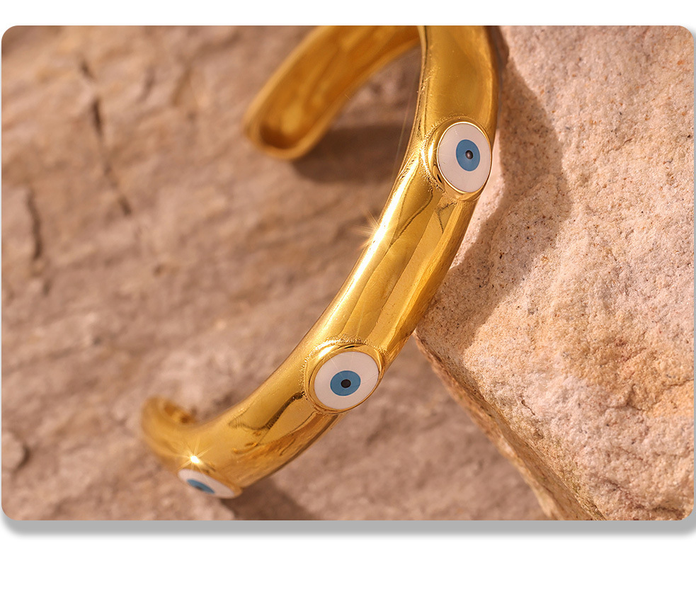 Bracelet œil de diable en acier titane à effet goutte d'huile, accessoire de bracelet personnalisé léger, luxueux et original._voghion.com