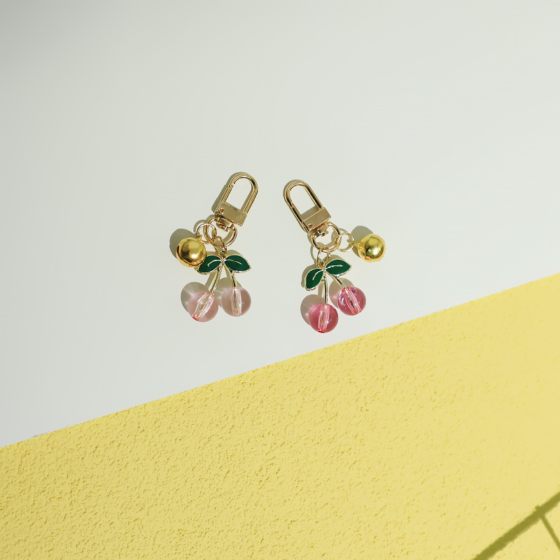 5g Weight Bag Charms Bag Accessories Type 1 Piece Quantity Daily Occasion Metal Material Cherry Pattern Cute, Modern Style Style 1 Piece Metal Cherry Bag Charms 5