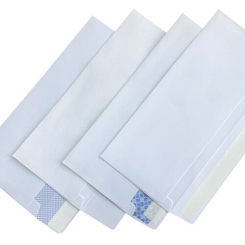 White double-glue paper inner lining 10th envelope Western-style envelope bag with anti-view inner pattern confidential envelope with peel-off adhesive