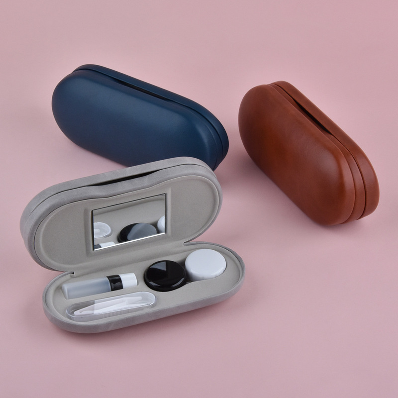 Factory Hot-selling Dual-purpose Frame Glasses Case Contact Lens Case with Mirror Multi-functional Convenient Storage Double-layer Box