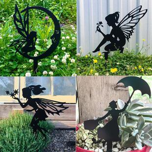 Cross-border new elf pendant decoration flower fairy garden sculpture fairy garden metal iron crafts