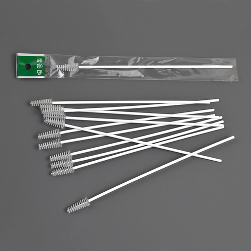 Stainless steel bottle nipple brush, nipple cleaning brush 175mm bristle brush, bottle spiral soft bristle nipple brush