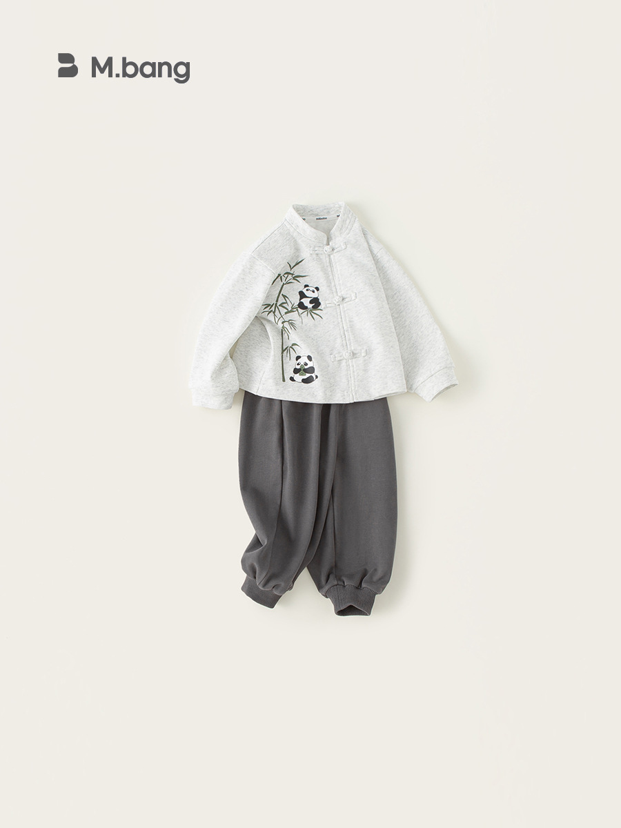Yubao ropa infantil para niños set de ropa de primavera nuevo estilo de niños estilo chino panda chaqueta nuevo set de dos piezas
