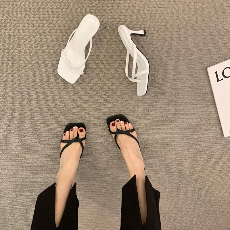 French High Heel Niche Sandals Fairy Shoes 2025 New Summer Outer Wear Pinch Toe Fashion Thin Heel Sandals French High Heel Niche Sandals Fairy Shoes 2025 New Summer Outer Wear Pinch Toe Fashion Thin Heel Sandals
