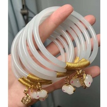 国风潮福瑞玉兔吊坠玉石手镯中式百搭手环兔年节日情侣闺蜜小礼物