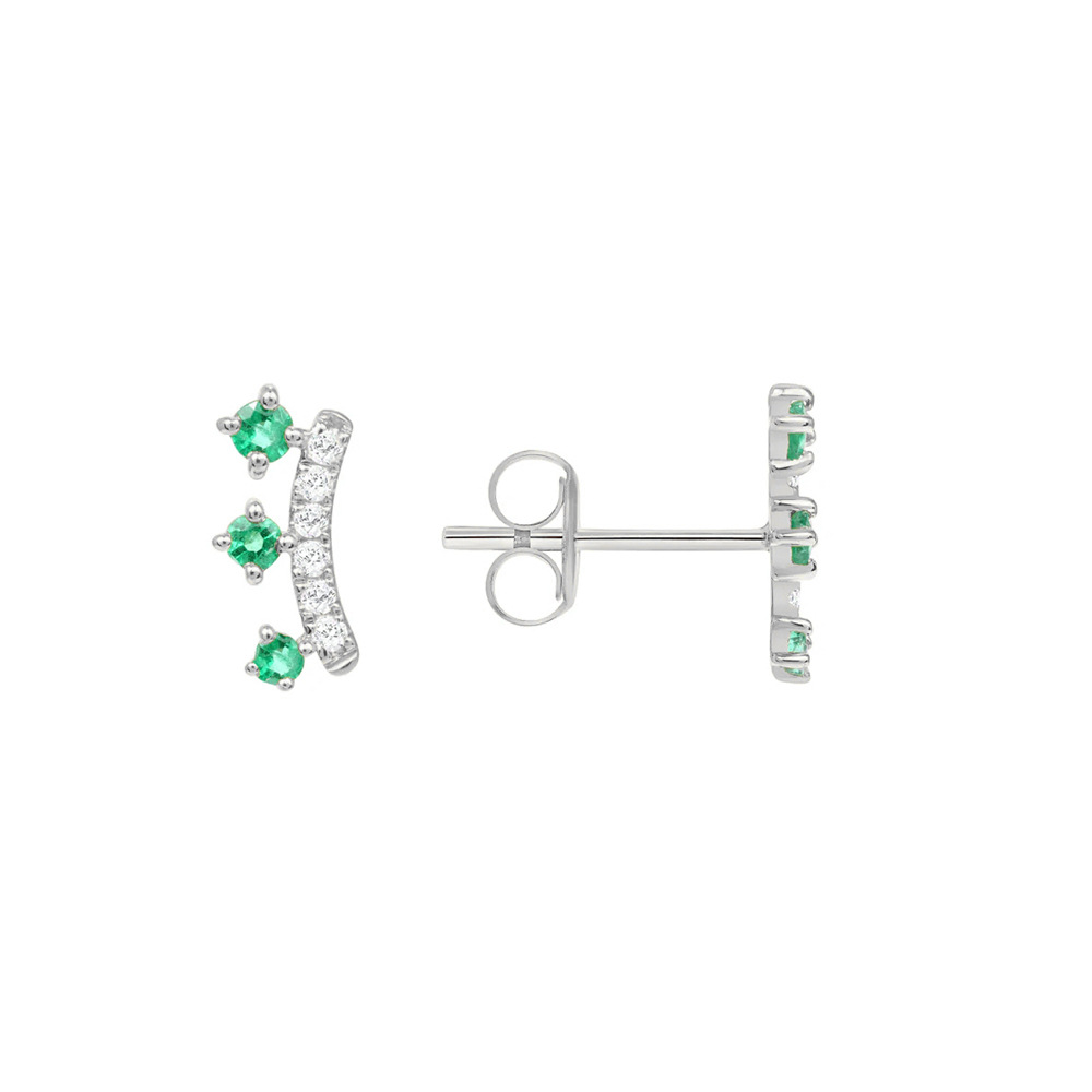 Fashion Geometric Sterling Silver Plating Zircon Ear Studs 1 Pair
