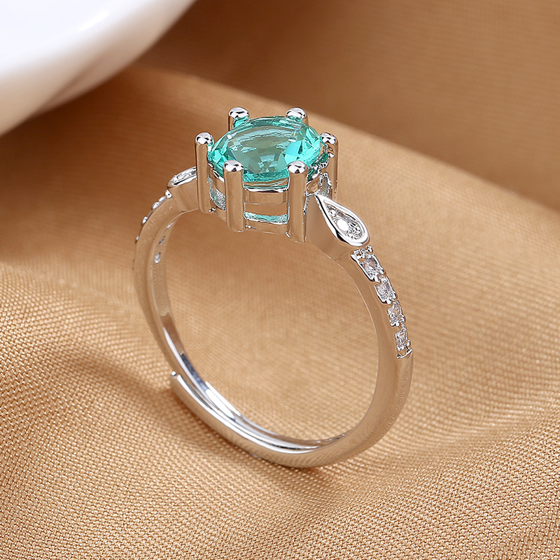 Daily Occasion Copper Material Fashion Round Copper Inlay Zircon Rings