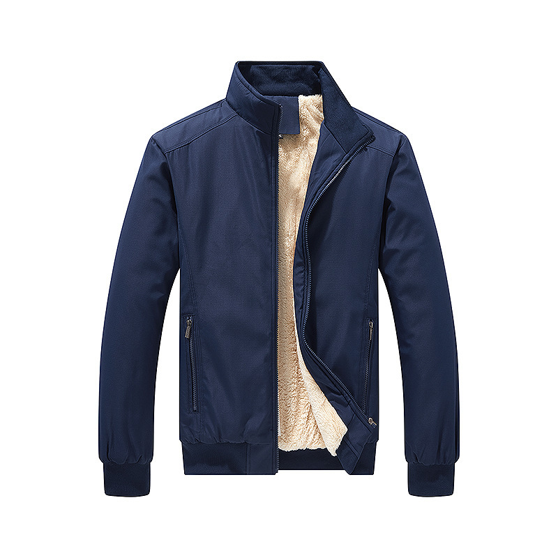 Carhartt Winter Cotton Coat with Fleece Lining, Thickened Men's Cotton Jacket, Flight Jacket with Stand Collar, Plus Size Middle-Aged Men's Clothing