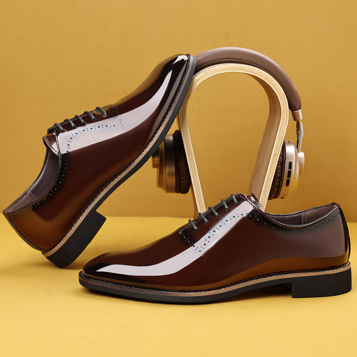 7903 Cross-border Men's New Autumn Shoes, Lace-up British Style Patent Leather Shoes (Yumei Ruijie Series)_vogvips.com