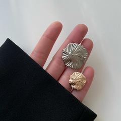 Eisen ESSTUDIO Heping-style Personality Design Pearl Lotus Leaf Button Tweed Overcoat Button