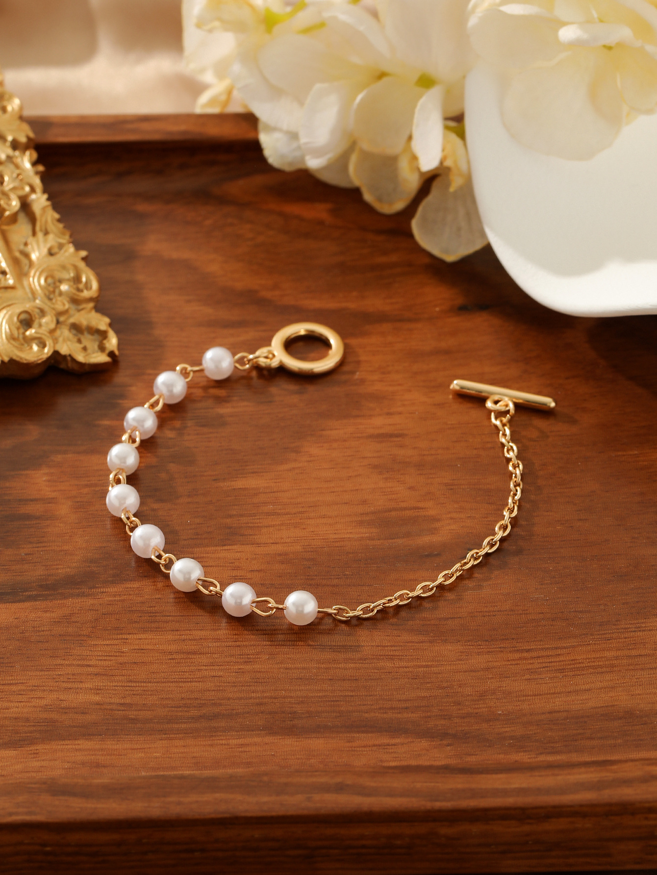 1 Piece Quantity Casual Simple Style Geometric 304 Stainless Steel Artificial Pearl Wholesale Bracelets