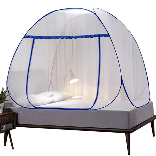 Freestanding Mongolian Yurt Mosquito Net, No Installation Required, Foldable, One-Door Full Bottom Anti-Mosquito Square Top Zipper Mosquito Net Wholesale