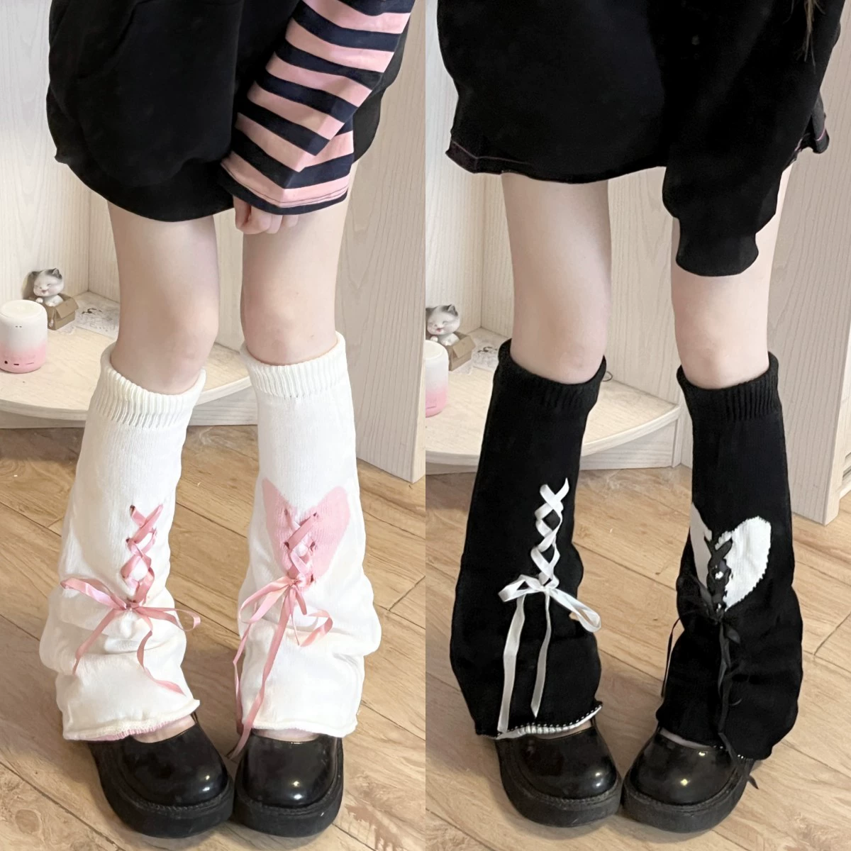 Голени-варежки (Millennium) Y2K Lolita Bow Lace Calf Socks Set, один размер