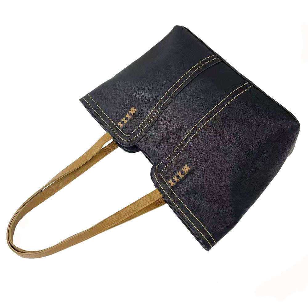 Sac cabas en cuir véritable pour femme, grande capacité, idéal pour les trajets quotidiens, les courses ou comme sacoche._voghion.com