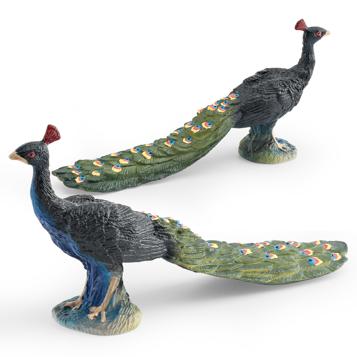 Cross-border children's cognitive simulation forest wild animals peacock model flying bird south guest desktop decoration ornaments toys 