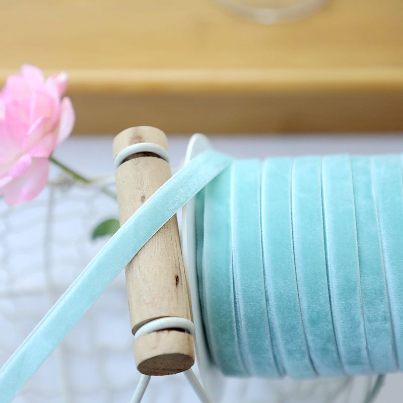 1cm de ancho terciopelo flocado correa de tejido correa de arco correa de ropa hecha a mano sombrero accesorios accesorios materiales DIY