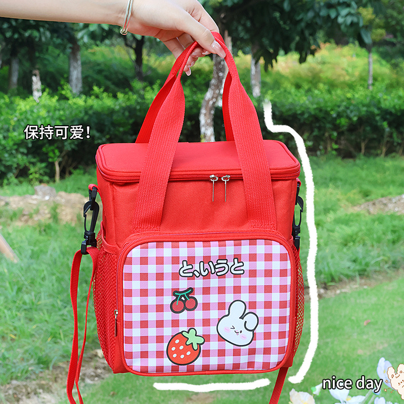 Bolsa de lonchera de dibujos animados bolsa de aislamiento de papel de aluminio bolsa de aislamiento engrosada Correa Portátil Bolsa de almuerzo Portátil Bolsa de picnic de excursión