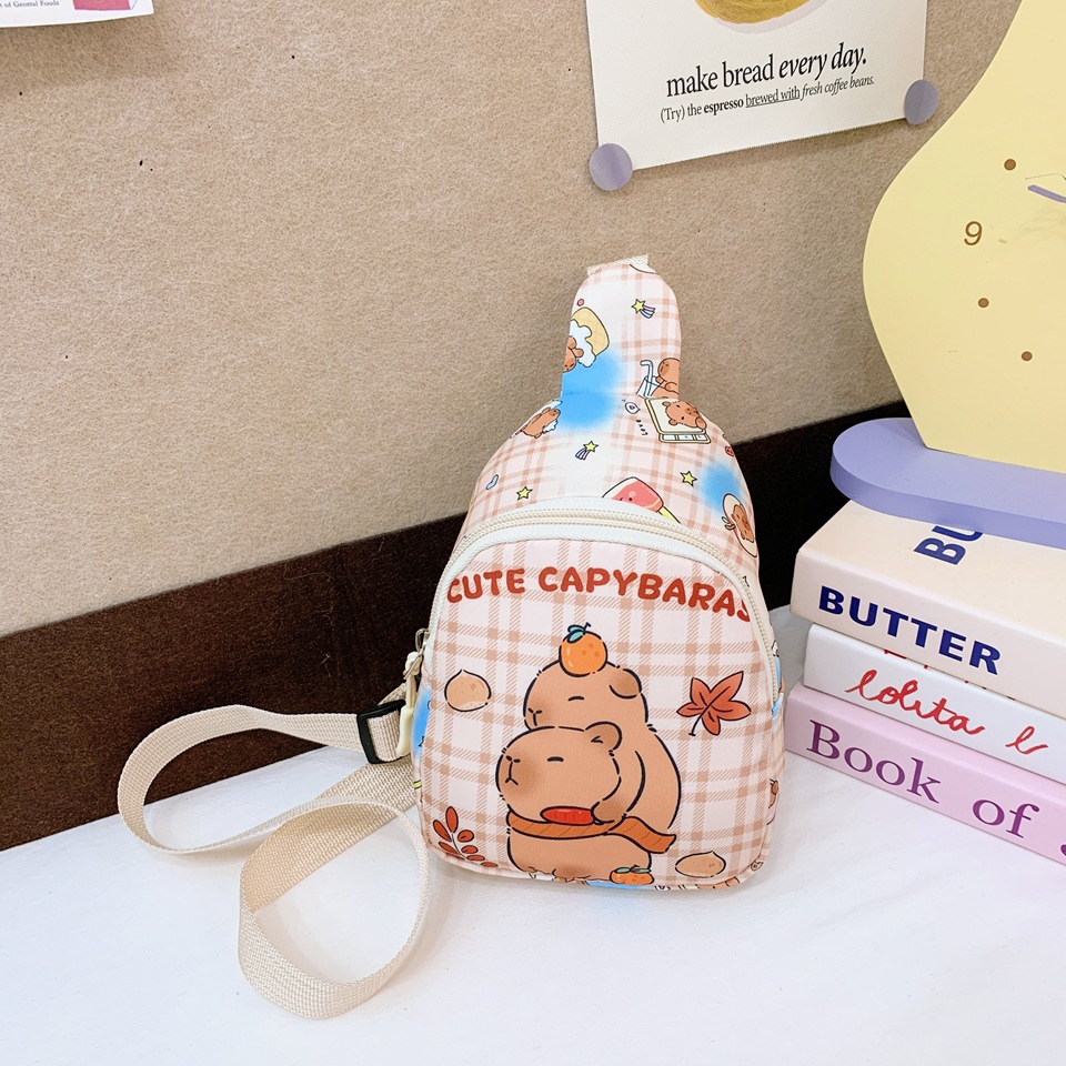 Caricatura lindo bolso de pecho para niños y niñas Capibara Dolphin Impresión mochila infantil 2025 nuevo bolso para niños
