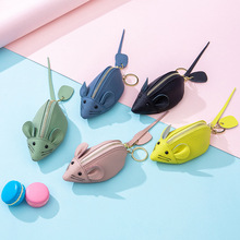 日韩式迷你可爱老鼠小包卡通零钱包女软头层牛皮硬币包创意收纳包