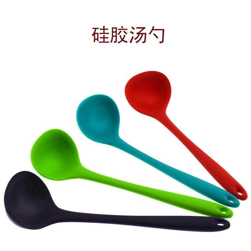 小号全包一体硅胶汤壳锅勺烹饪勺子不粘锅烹饪汤匙汤勺耐高温厨具|ru