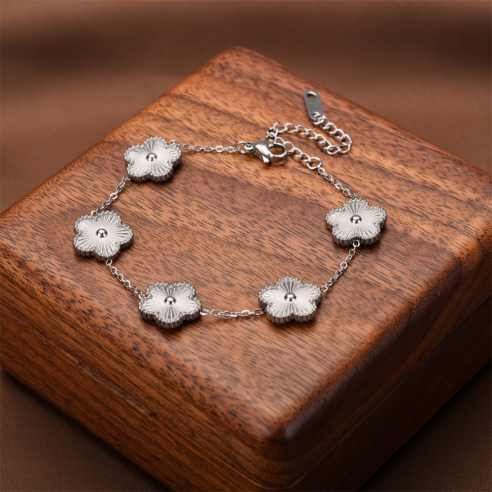 Joyas transfronterizas europeas y americanas Pulsera de acero de titanio de todo fósforo Versión coreana del temperamento bohemio Pulsera de acero de titanio que no se desvanece Joyería femenina