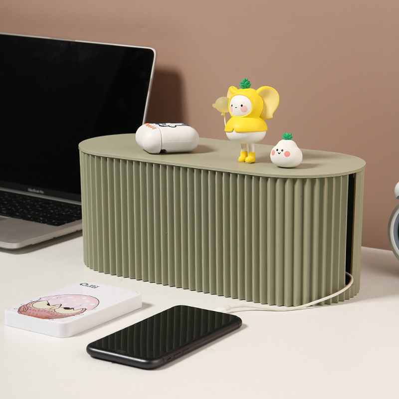 Cable Storage Box, Power Cord Organizer, Power Strip, Socket, Data Cable Organizer, Desktop Cable Management Box, Cable Collection Box, Storage