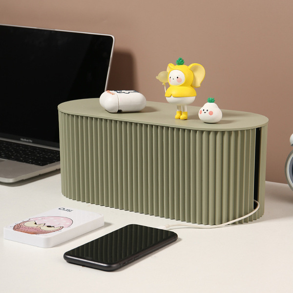 Cable Storage Box, Power Cord Organizer, Power Strip, Socket, Data Cable Organizer, Desktop Cable Management Box, Cable Collection Box, Storage