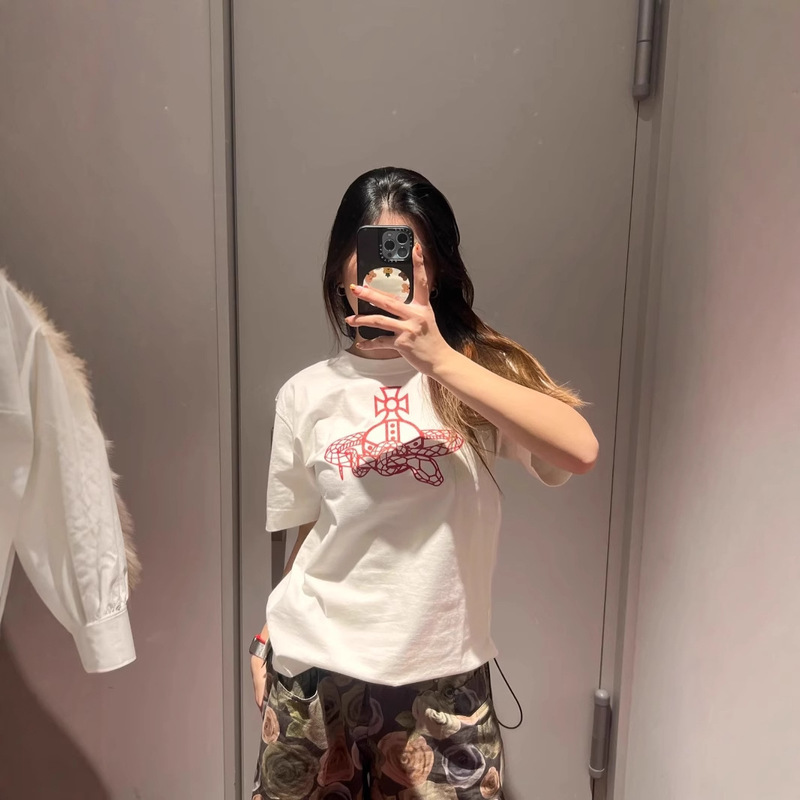 25SS Niche New Saturn Style Year of the Snake Limited Short-sleeved T-shirt Summer Loose All-match Round Neck Cotton Top