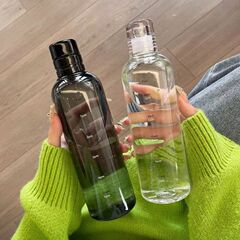 小紅書同項高颜値時間ダイヤル男女車載透明プラスチックカップ漏れ防止シンプルネット赤カップ
