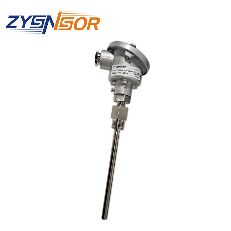 ZYSNSOR温度传感器0-100度 4-20MA 杆长300mm 管径9.5MM 1/4*1/2