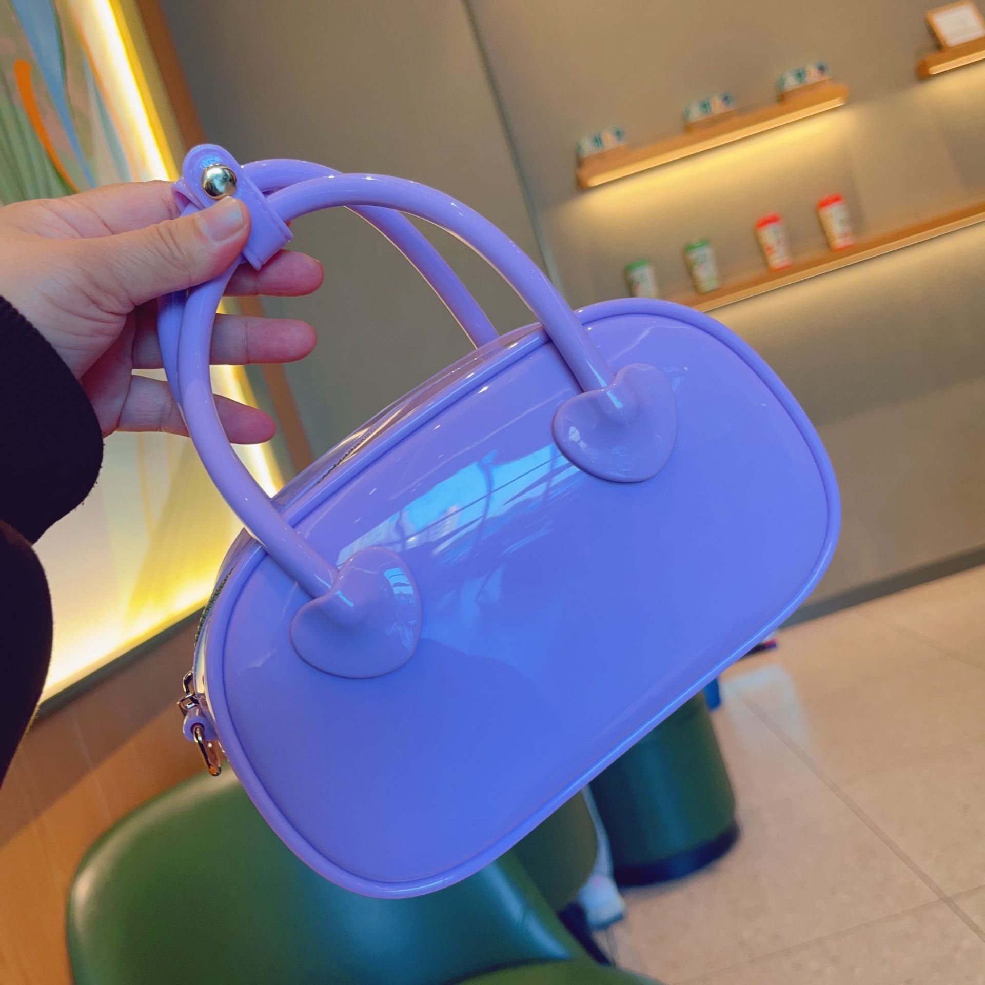 2025 New PVC jelly bag, summer candy color, single-shoulder crossbody mini bag, fashionable hand-held pillow women's bag undefined