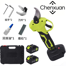 跨境锂电修枝剪充电式电动园林电剪刀家用便携无线粗枝果枝剪套装