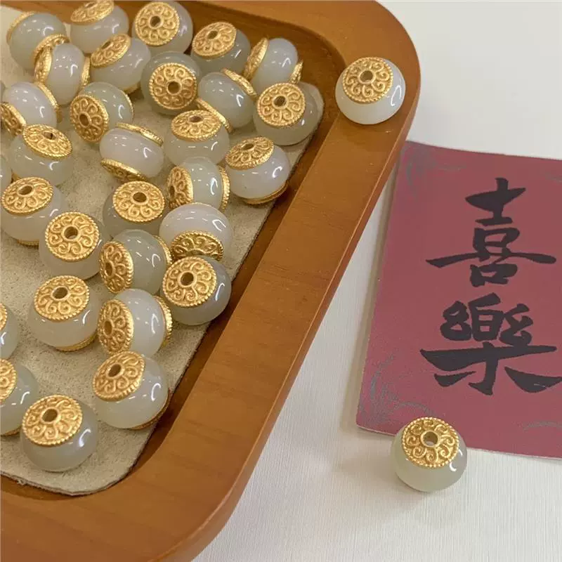 和田玉项链玉器玉石吊坠珠子老型珠925银古法手工饰品源头厂