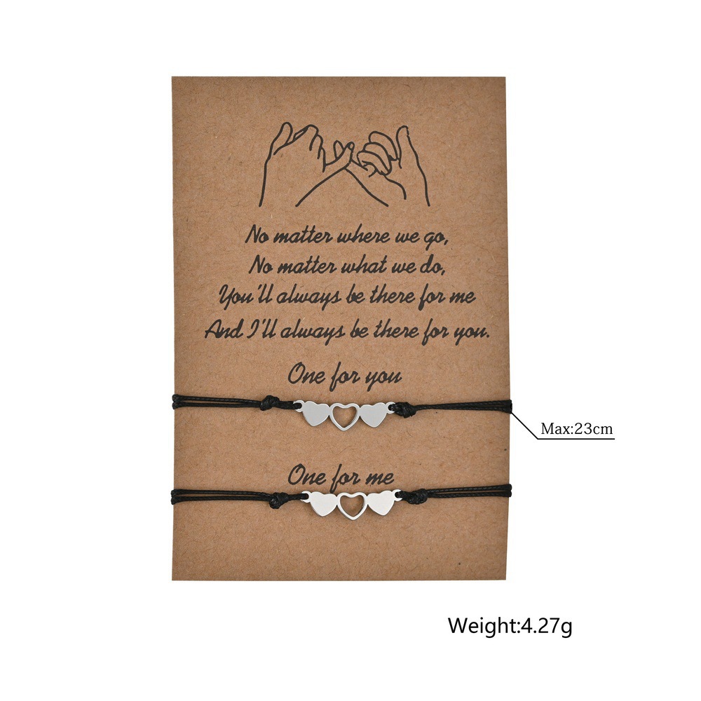 Élégant Vêtement De Rue Star Lune Forme De Cœur Alliage Corde Placage La Saint-valentin Unisexe Bracelets À Cordon display picture 3