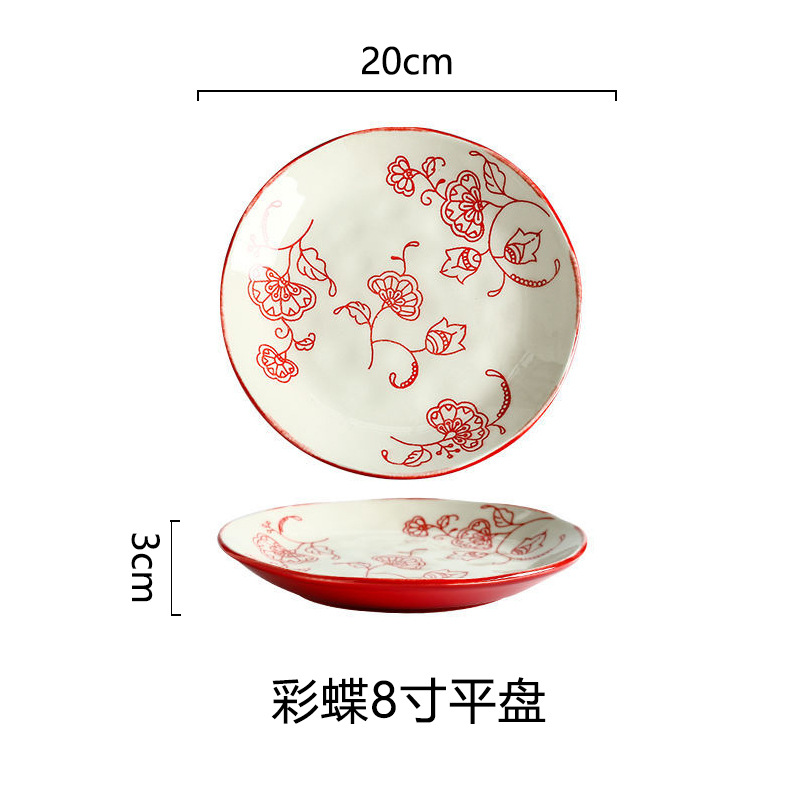 Horno creativo, plato de comida occidental esmaltado, plato de carne, plato de verduras para el hogar, plato de cerámica, plato de pasta de color esmaltado, plato de desayuno al por mayor