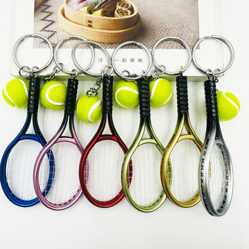 Creative Simulated Tennis Racket Keychain Pendant Sporting Goods Fan Souvenirs Promotional Gifts Factory Direct Sales Creative Simulated Tennis Racket Keychain Pendant Sporting Goods Fan Souvenirs Promotional Gifts Factory Direct Sales