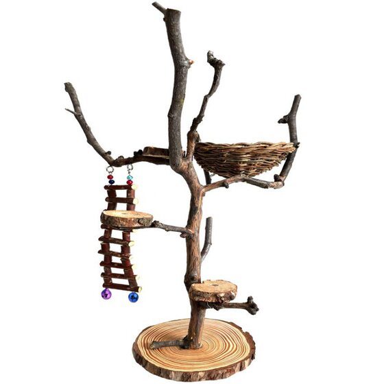 Bird Station Rod Parrot Station Rack Branch Training Bird Rack Sub-station Stick Floor-standing Stick Tiger Skin Wind Bird Rod Swing