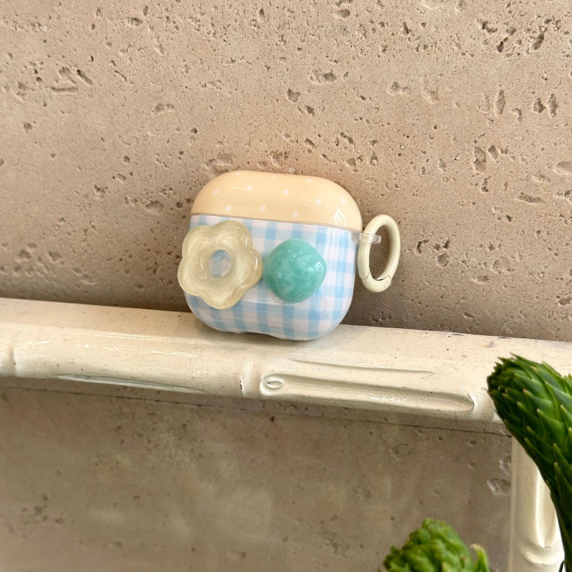 Las flores de cuadros azules frescas de verano son adecuadas para Airpods, nueva funda para auriculares inalámbricos Pro2 de 3/4 generación 1/2 generación