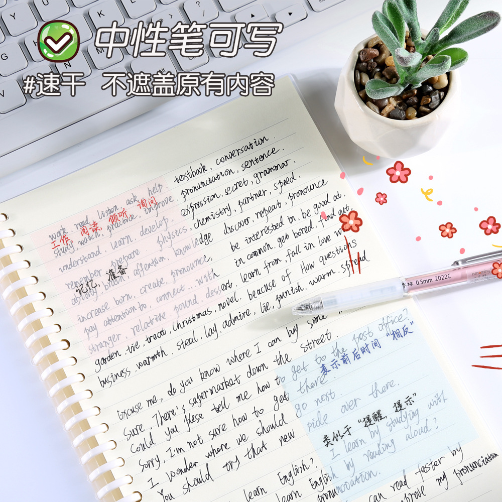 Pegatinas adhesivas esmeriladas transparentes Pegatinas de perspectiva Pegatinas creativas N veces Pegatinas de notas para estudiantes Pegatinas de notas de colores Pegatinas de notas nacaradas