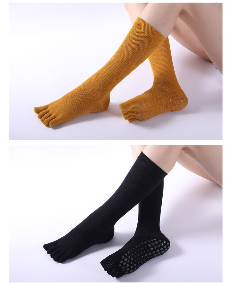 Autumn And Winter New Cross-border Long Tube Yoga Socks Five Finger Socks Professional Warm Calf Socks Sports Pilates Socks_voghion.com