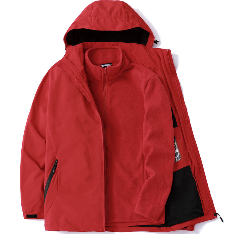 Chaqueta de Montaña 3 en 1 Dos Piezas Mezcla de Fibra Química Desmontable Térmica para Senderismo