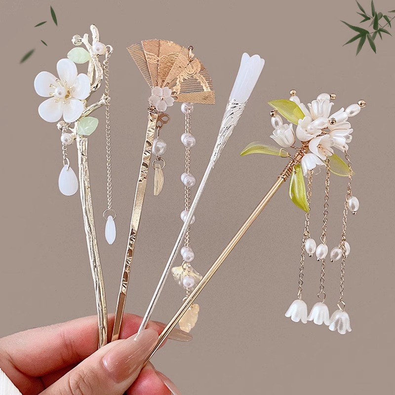 Tocado de horquilla de estilo antiguo para niños de alto grado estilo antiguo falda de cara de caballo horquilla nuevo estilo chino updo horquilla accesorios para el cabello