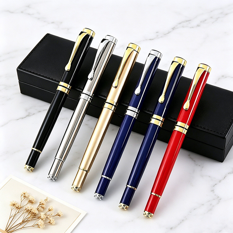 Business Insert Metal Signature Pen Can Be Customized with Corporate Logo Office Meeting Ball Pen Advertising Gift Gel Pen