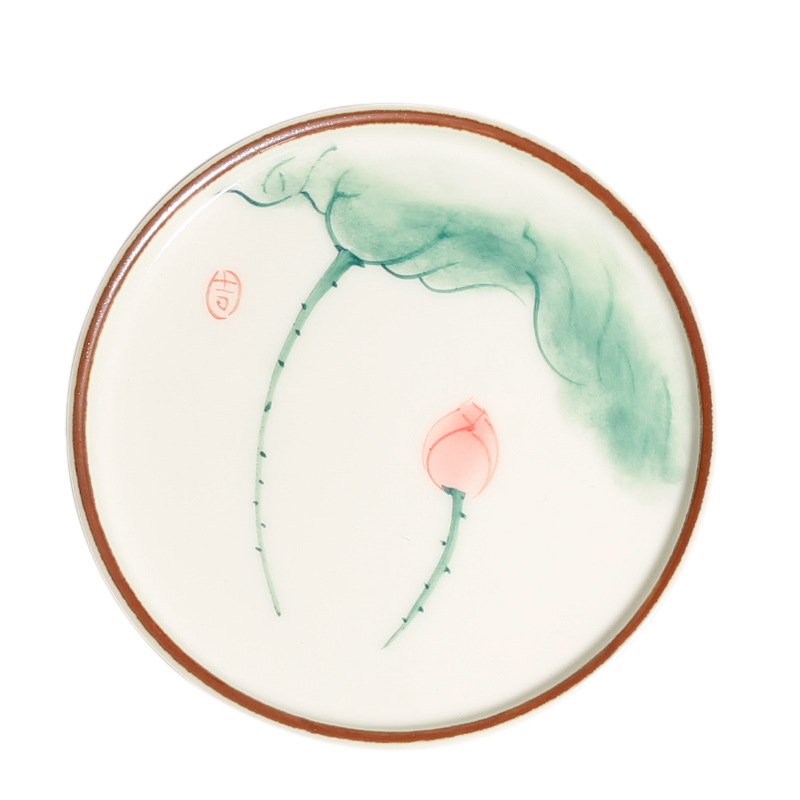 Winjiang pintado a mano Rosa verde loto taza de té estera Kung Fu ceremonia del té posavasos portavasos juego de té Accesorios