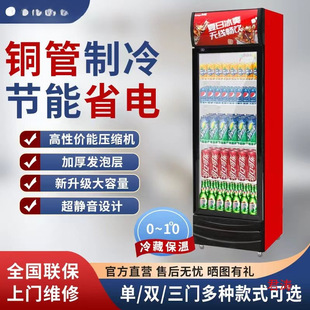 Beer Supermarket Fresh-Keeping Cabinet Vertical Commercial Freezer Beverage Cabinet Hotel Refrigerator Single Door Refrigerated Display Cabinet Double Door