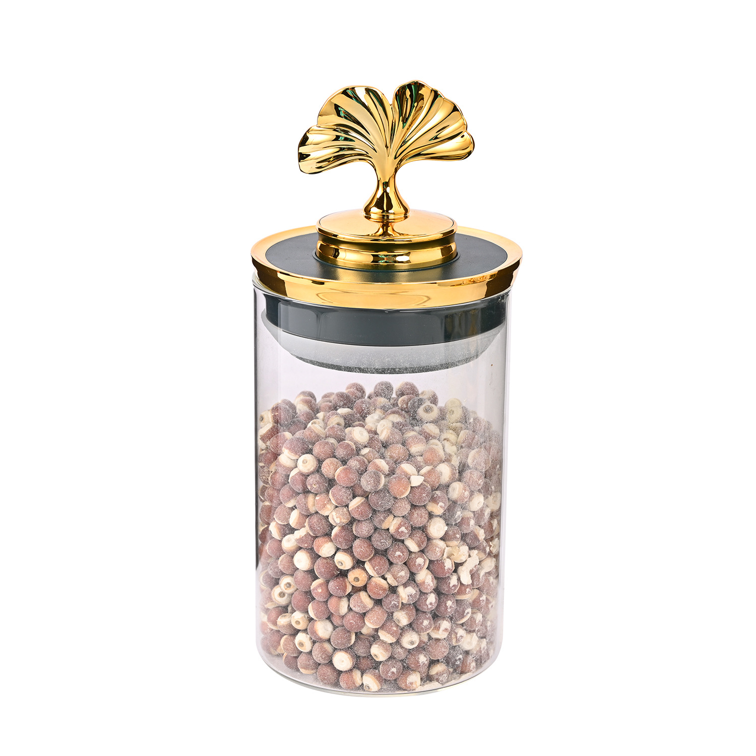 Lujo ligero hoja de ginkgo hogar alimentos té vidrio sellado tarro cocina a prueba de humedad productos secos grano sellado tarro