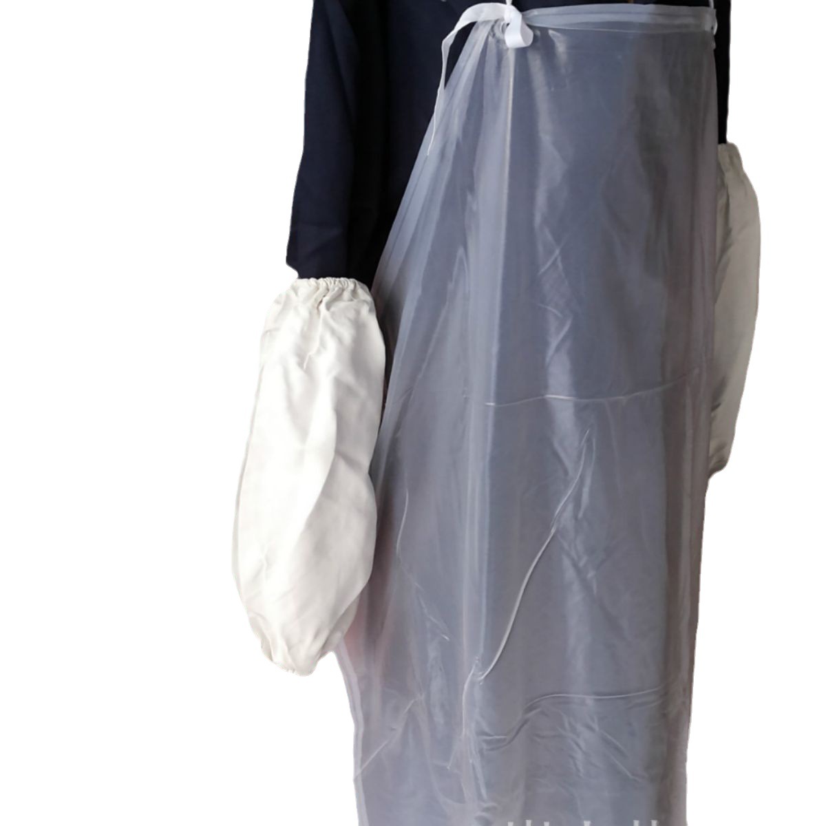 白色牛筋围裙食品劳保防水油屠宰行业防滑易清洁劳保加厚