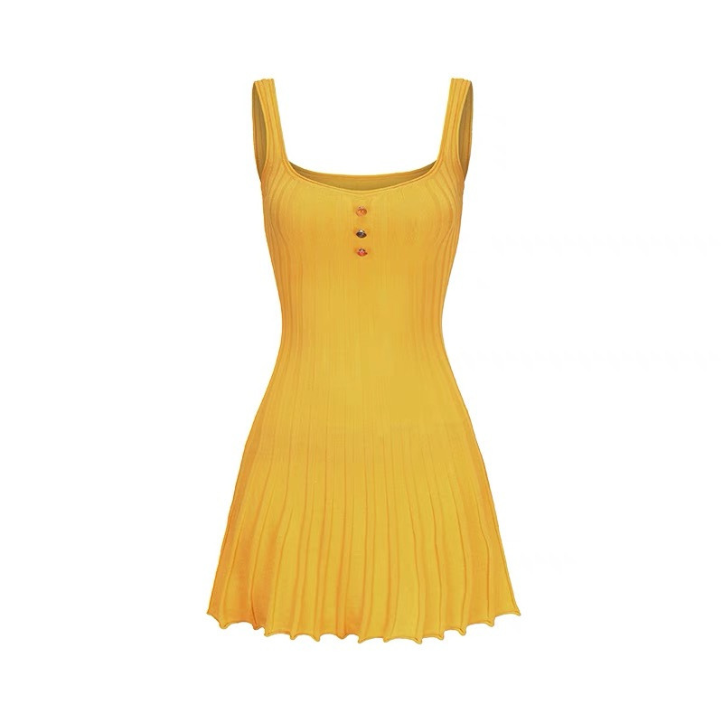 25 Manufacturers Wholesale Cross-Border Supply of Sweet Youthful Vitality Age-Reducing Golf Knit Camisole Dress Short Skirt