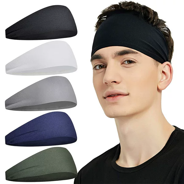 Cross-border sports hair band men's yoga headband sweat band fitness running antiperspirant headscarf European and American men's headscarf wholesale